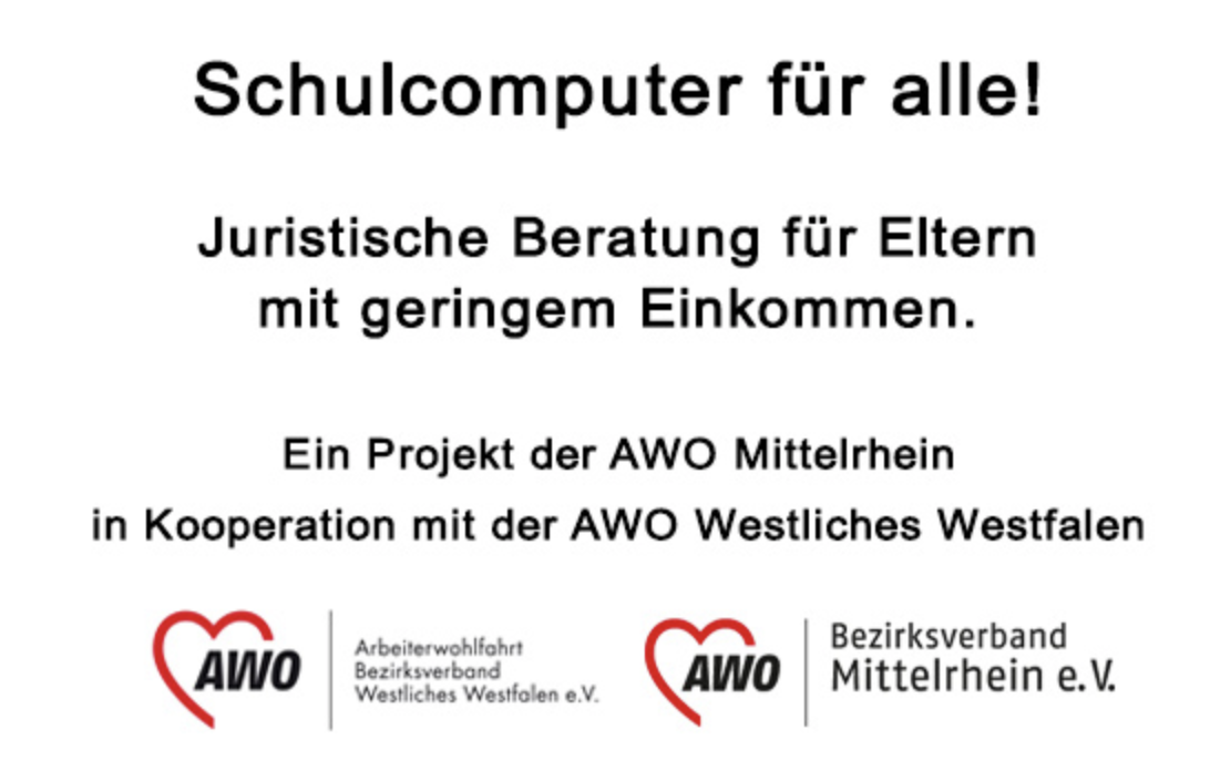 AWO Bezirksverband Mittelrhein — Rasante Verbreitung der Initiative „Schulcomputer für alle“.